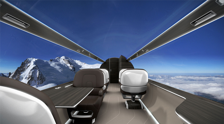 самолет без иллюминаторов, самолет с панорамными окнами, ixion